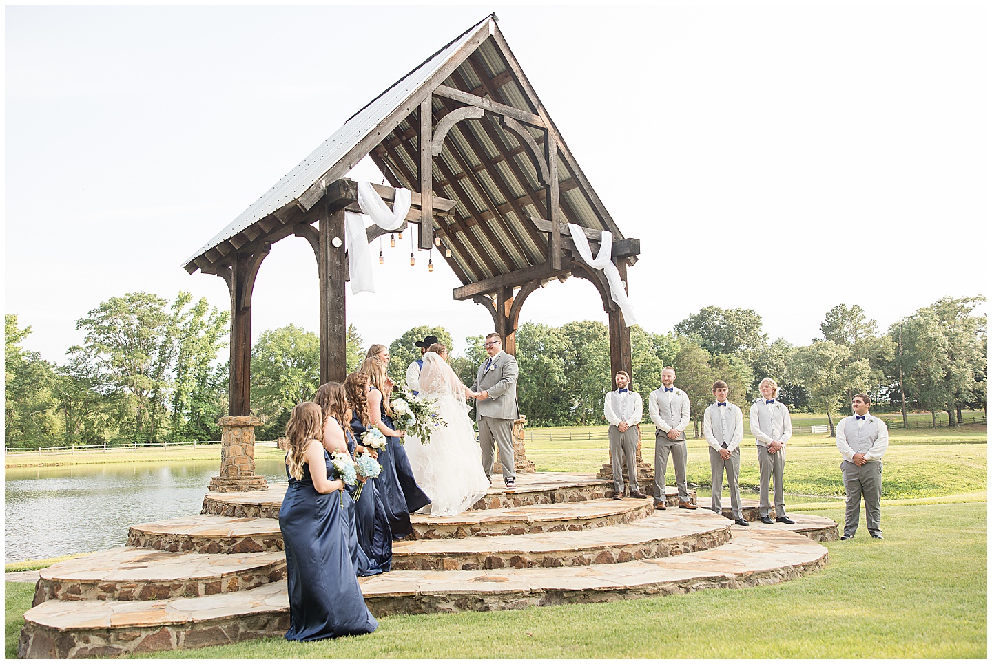 East Texas Navy and Silver Wilderness Spring Wedding Silver Star Ranch