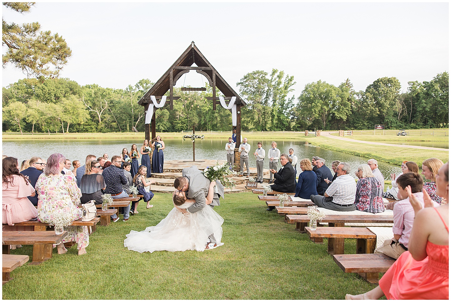 East Texas Navy and Silver Wilderness Spring Wedding Silver Star Ranch