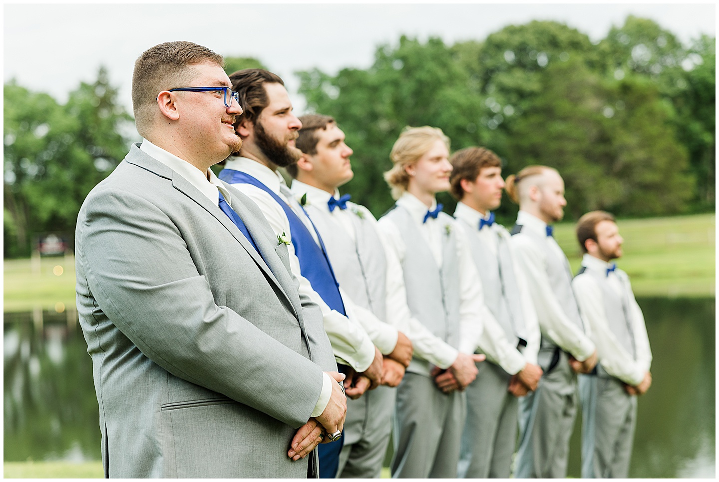 East Texas Navy and Silver Wilderness Spring Wedding Silver Star Ranch