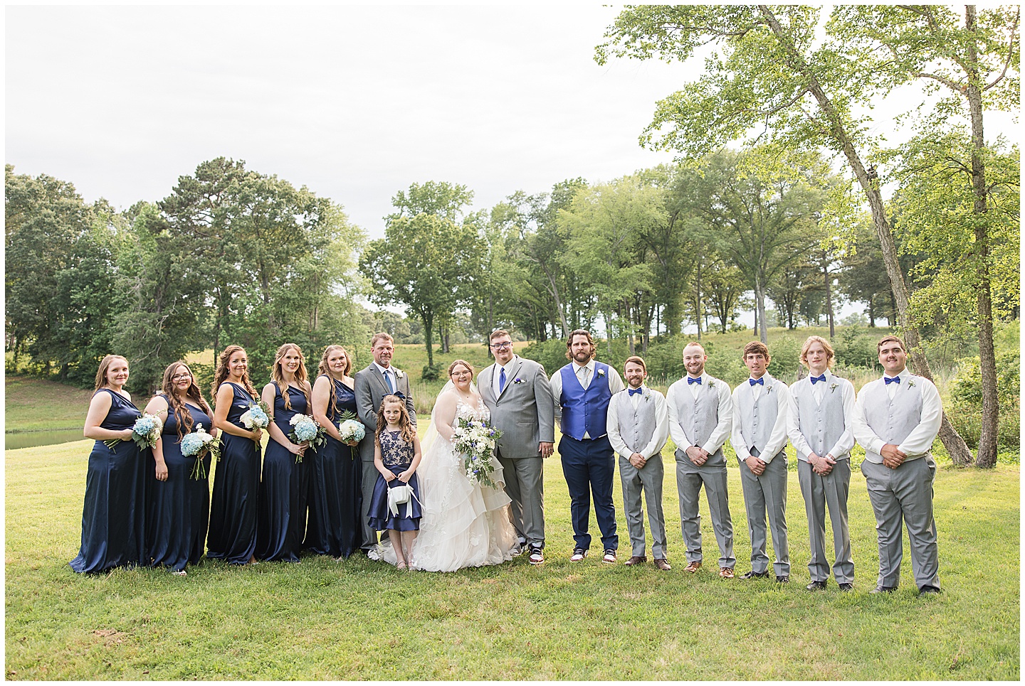 East Texas Navy and Silver Wilderness Spring Wedding Silver Star Ranch