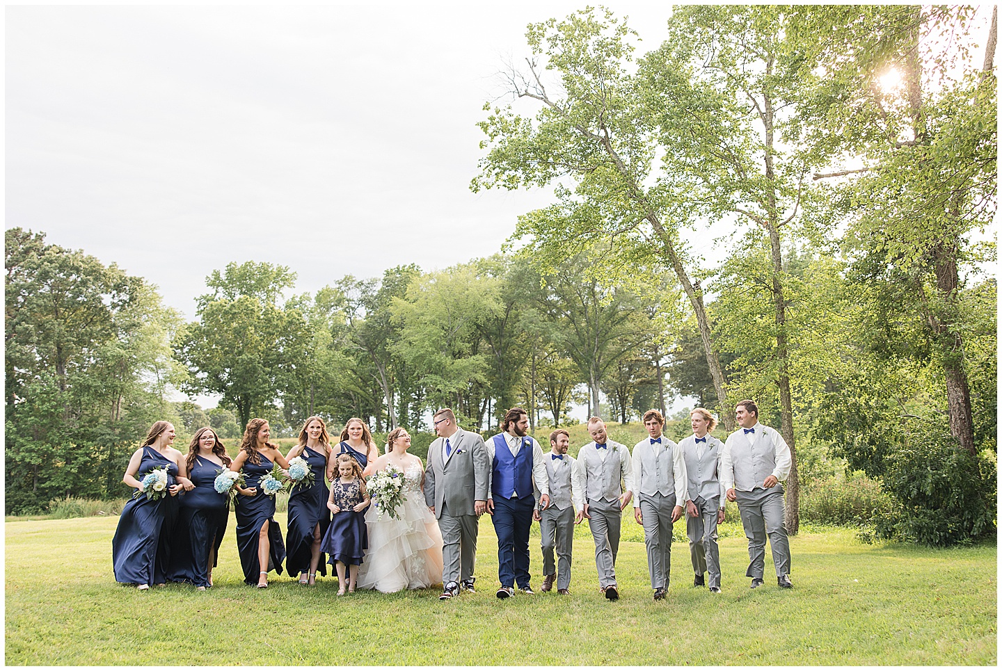 East Texas Navy and Silver Wilderness Spring Wedding Silver Star Ranch