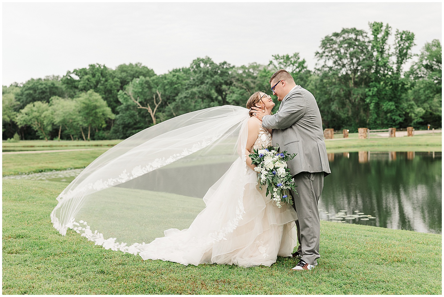 East Texas Navy and Silver Wilderness Spring Wedding Silver Star Ranch
